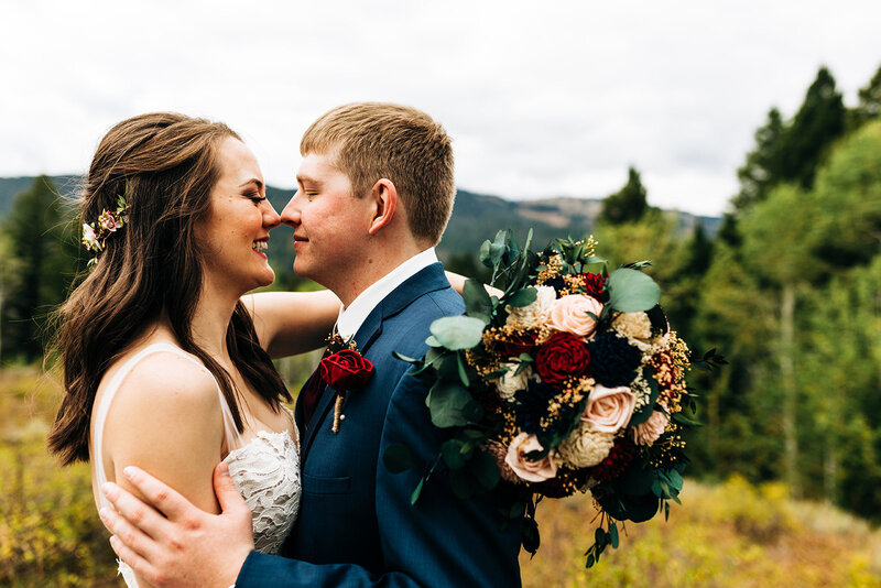intimate wedding day in west yellowstone montana