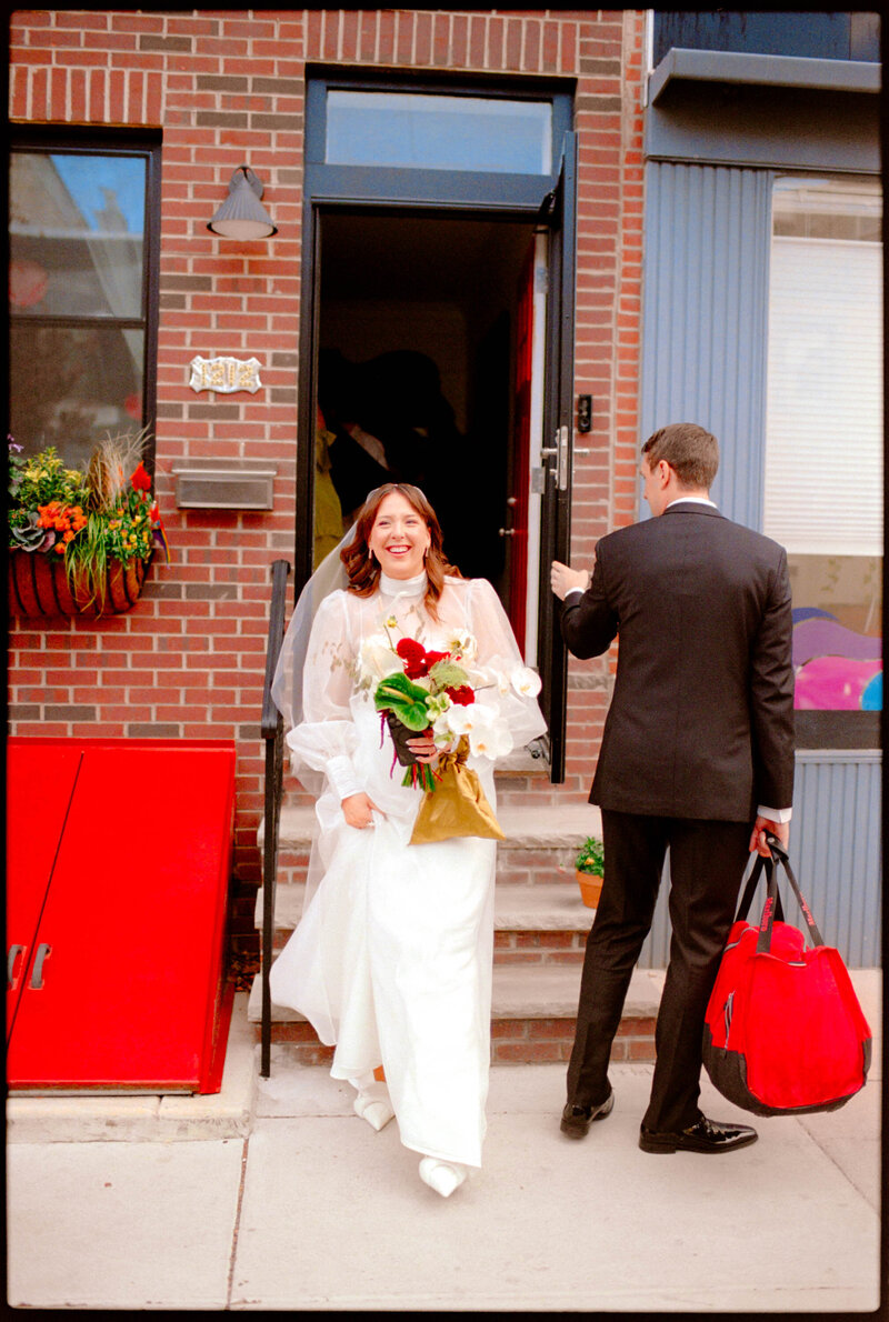 Wedding film photography candid documentary Portland Seattle New York Bride Backyard 