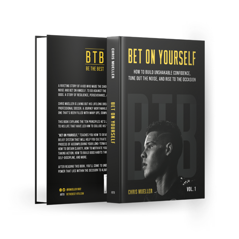 Black and yellow book called Bet on Yourself
