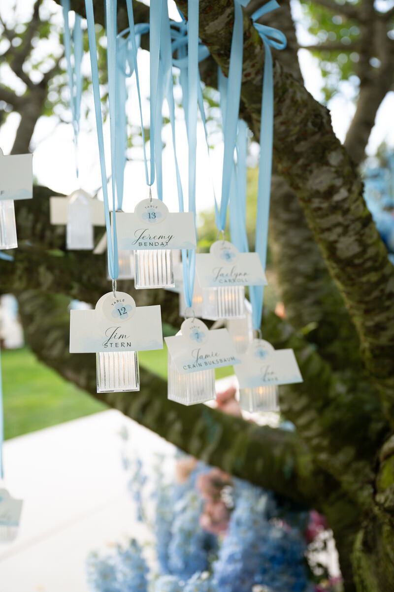 Whimsical Hydrangea Tree Escort Lanterns by @wedluxecreative for @brucerussellevents 2