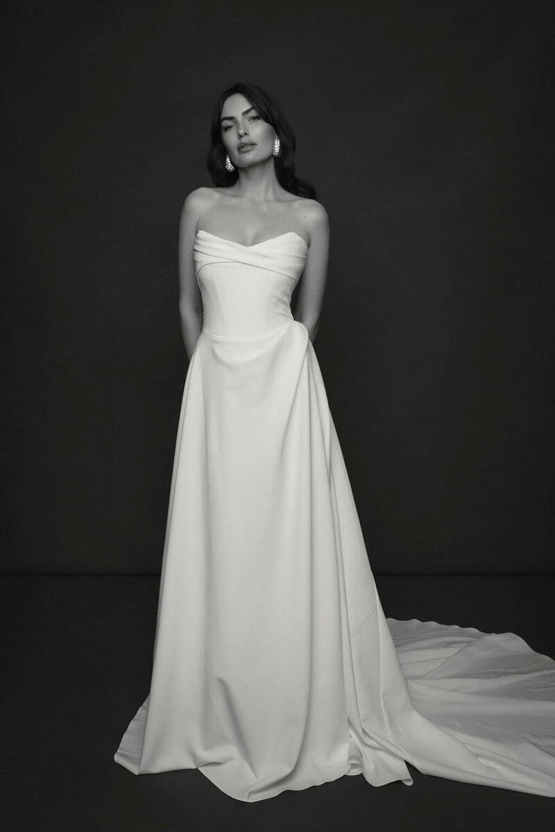 Julep - deep plunge neckline - classic wedding dress