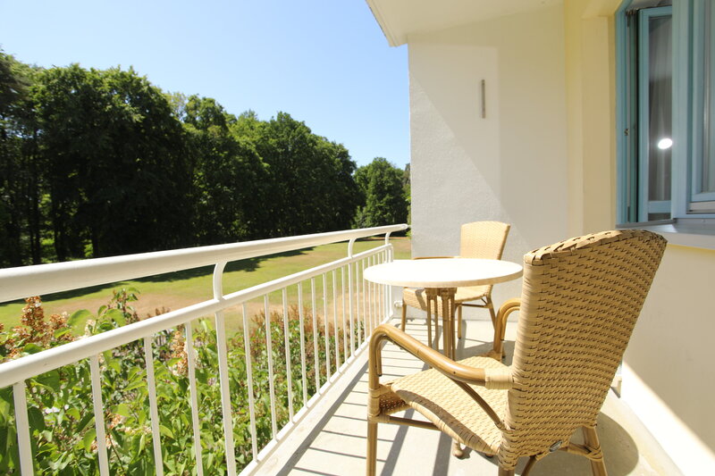 Balkon eines Zimmers im Hotel Bernstein.