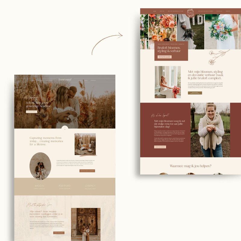 Showit template personalisatie A La Hamminga