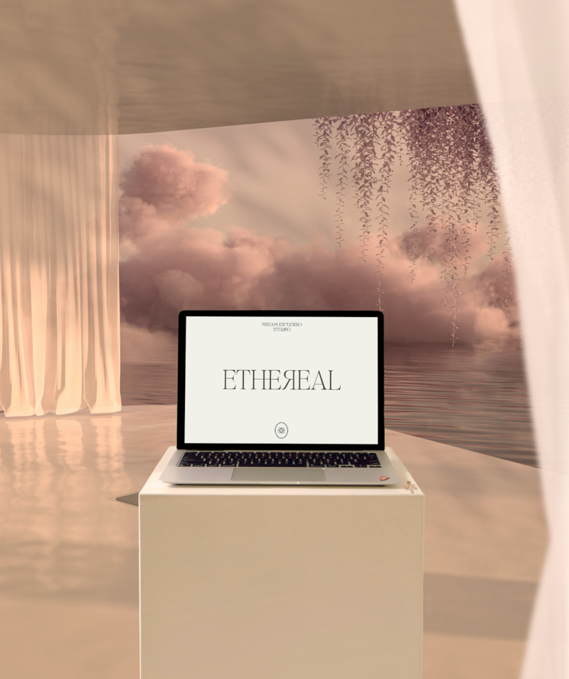 Ethereal web and branding design mockup - Miriam Escudero Studio