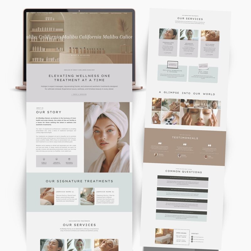 canva website template for luxury spa5
