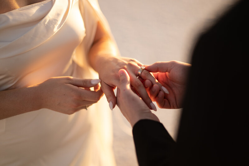 Bonneville Salt Flats Elopement with bride and groom