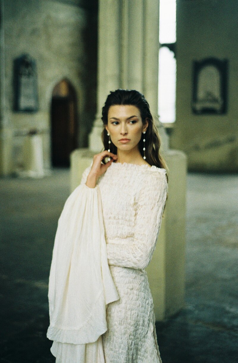 35mm editorial bridal portrait