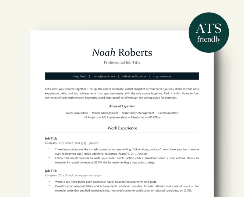 RecruitTheEmployer-ATS-Friendly-Professional-Resume-Template-Noah
