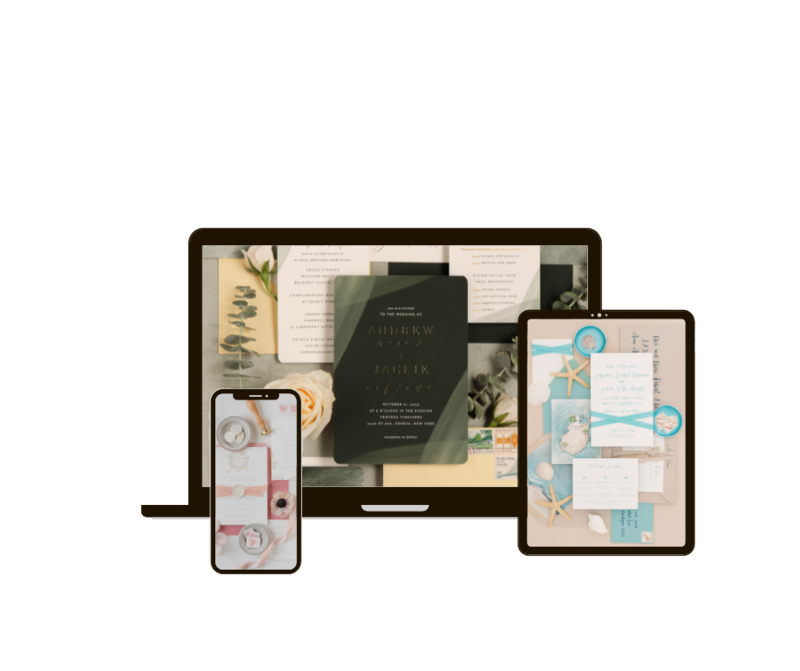 Computer mockup for the Wedding Flatlay Course