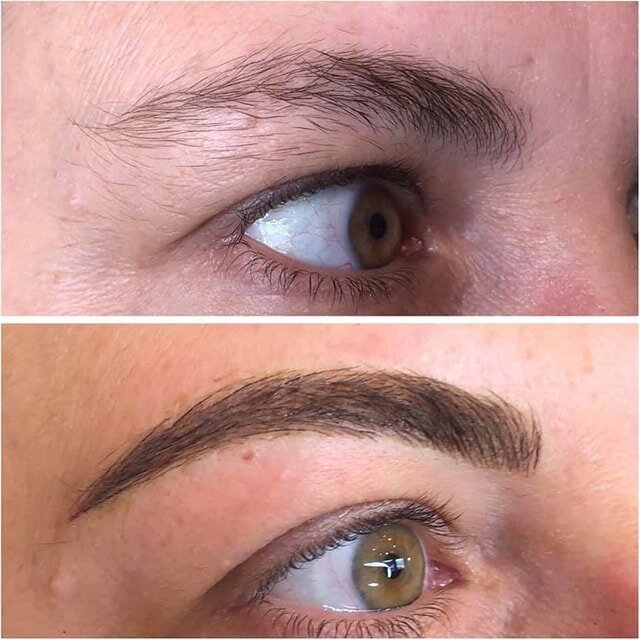 eyebrows before and after microblading