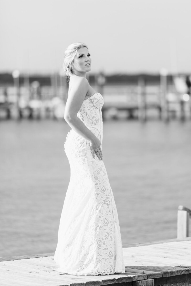 "Bridal portrait on Wrightsville beach"