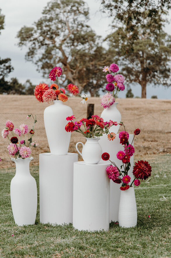 Floral arrangement for styling at a wedding