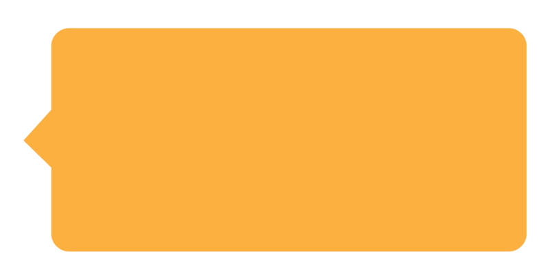 Orange visual element featuring a conversation bubble for client testimonials in a brand photography website