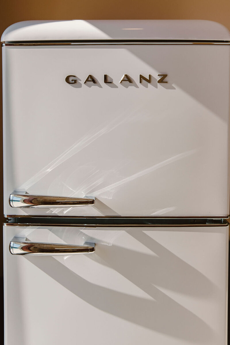 white vintage refrigerator