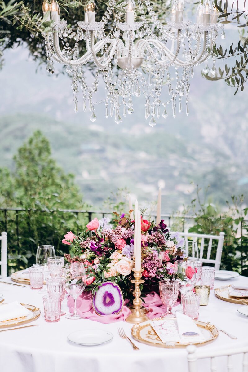 Breathtaking outdoor purple wedding