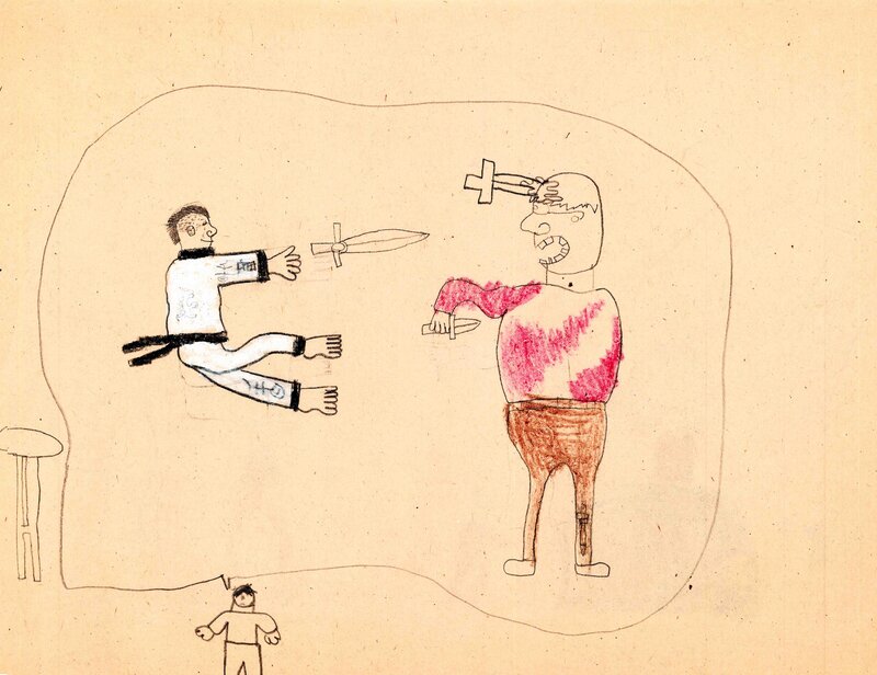 Brent Ray Fraser Self Portrait (Thinking) Martial Art Knife Thrower