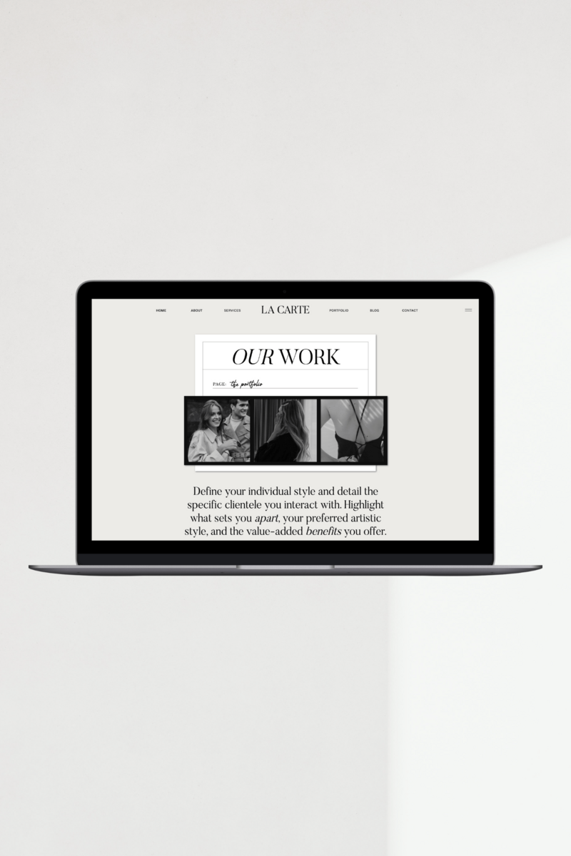 La Carte Showit Website Portfolio