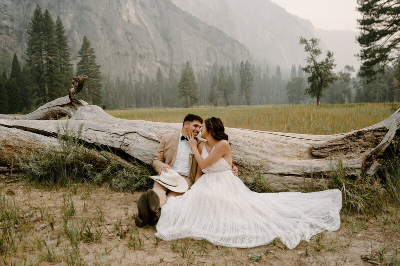 Wedding photography from a dreamy sunset elopement in Yosemite National Park