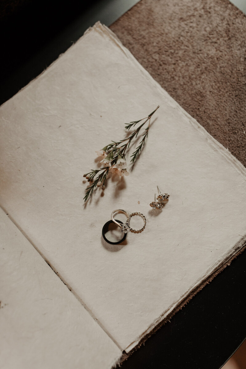 hand made paper wedding invitation detail shot