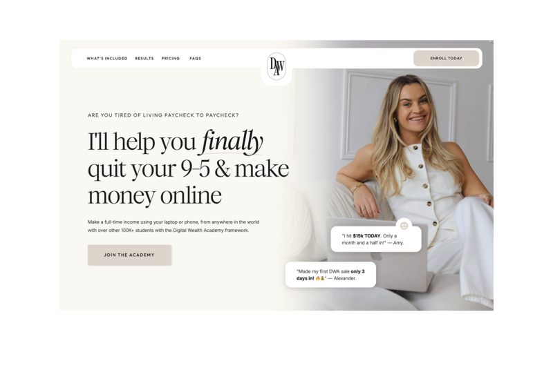 Custom Showit Sales Page for Online Course