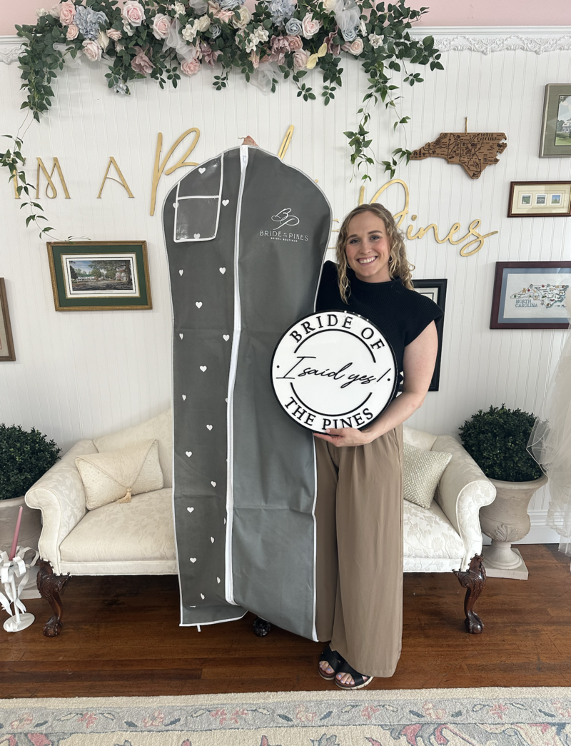 bride from raleigh saying  yes and taking home her dream wedding dress