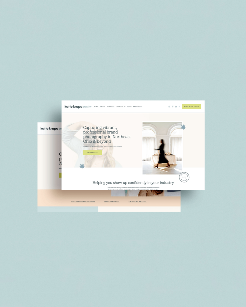 colorful and modern web design for brand photographer