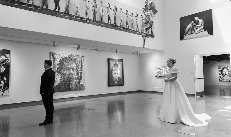 21C Museum First Look Louisville Kentucky Wedding