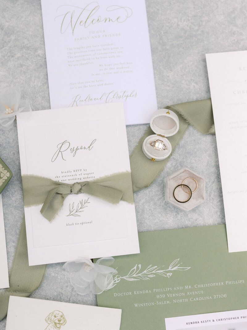 November wedding at Graylyn Estate, designed and planned by Charming Carolina — elegant invitation suite styled with fall-inspired accents for the couple’s wedding day.