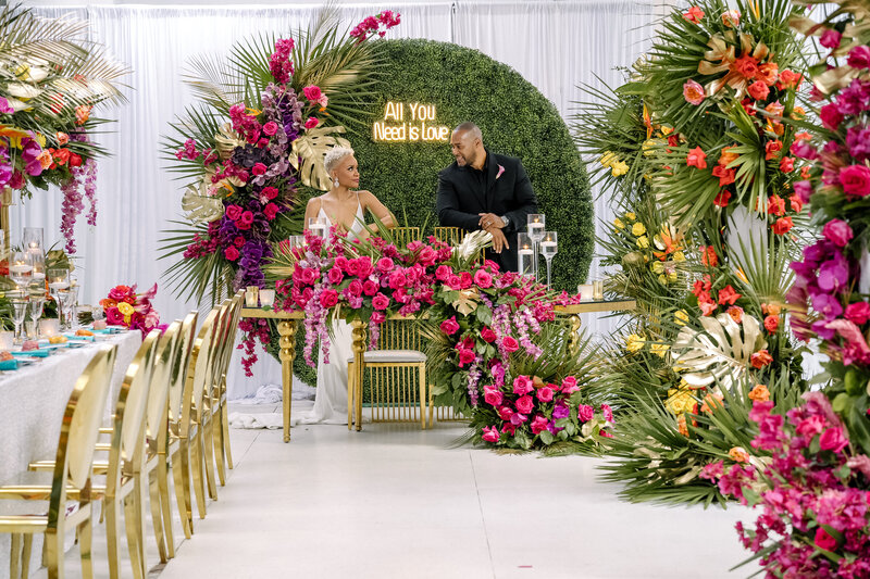 Tropical Wedding Bridal Table