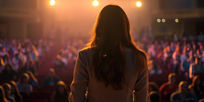 woman on stage