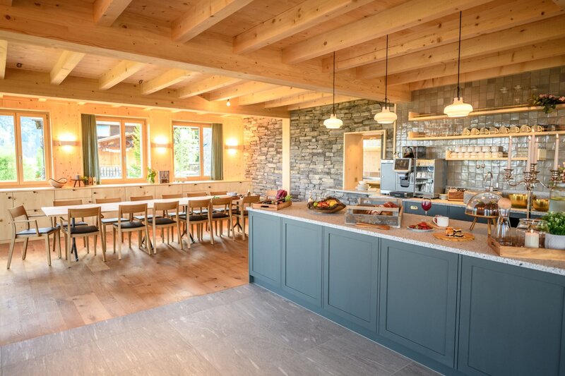 Stube mit Buffet in der Berglodge