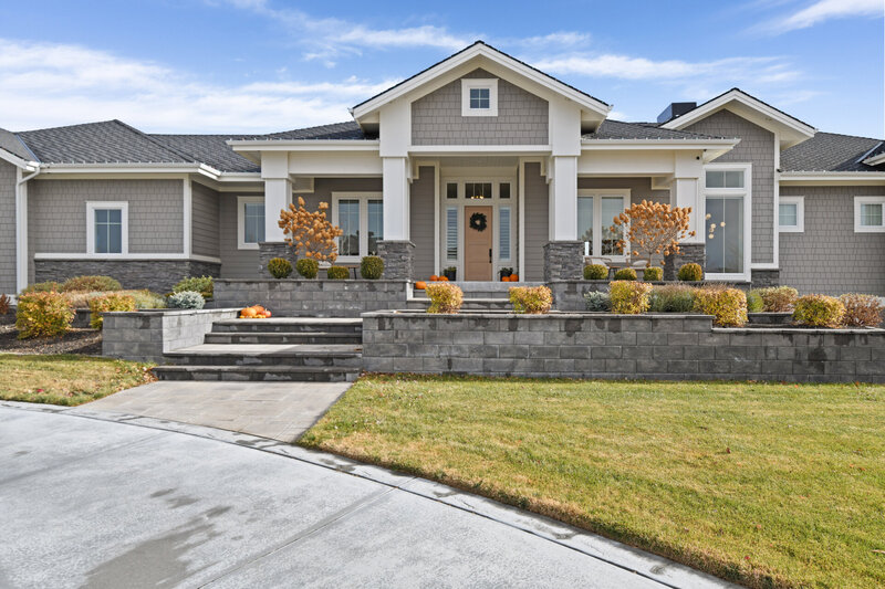 The Newbury Estate exterior shot by Meridian Idaho Custom Home Builder Thompson Homes