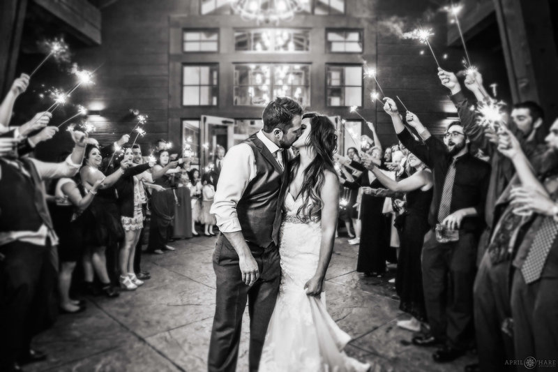 Sparkler Grand Exit from a wedding held at Frost Creek Club near Vail