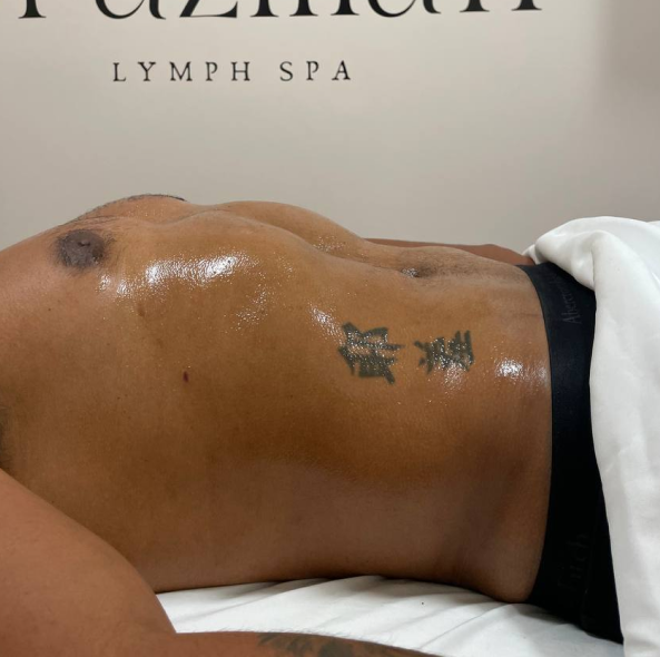 After a client received a full body lymphatic drainage massage