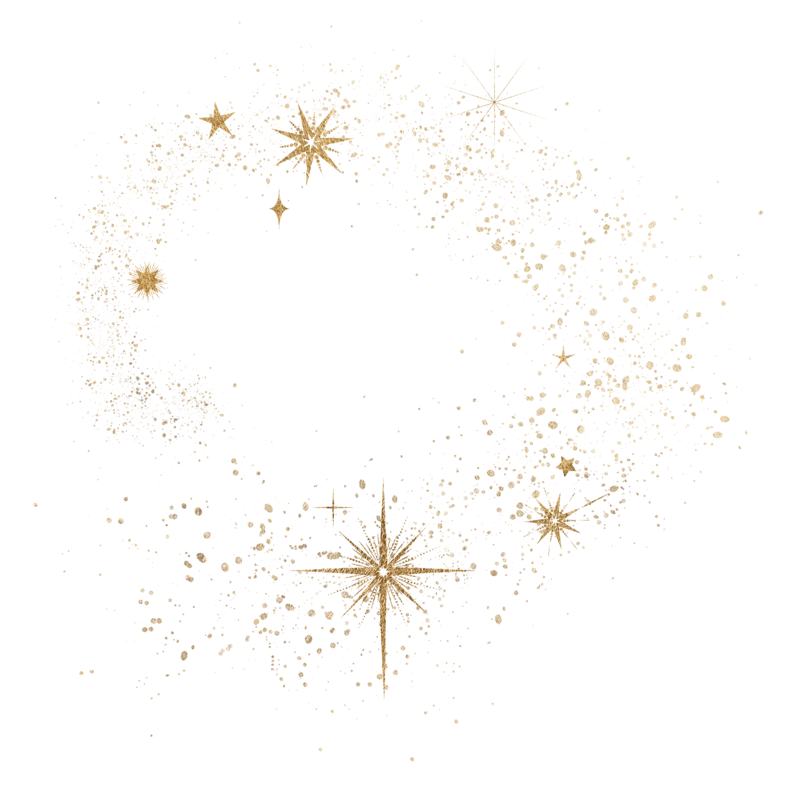 Accent image of a cluster of golden glitter stars