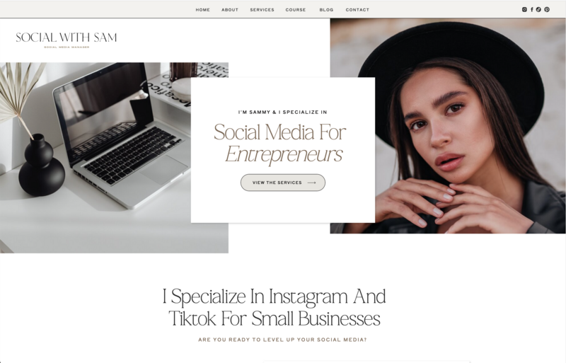 Showit Desktop Template Eliana by Davey & Krista