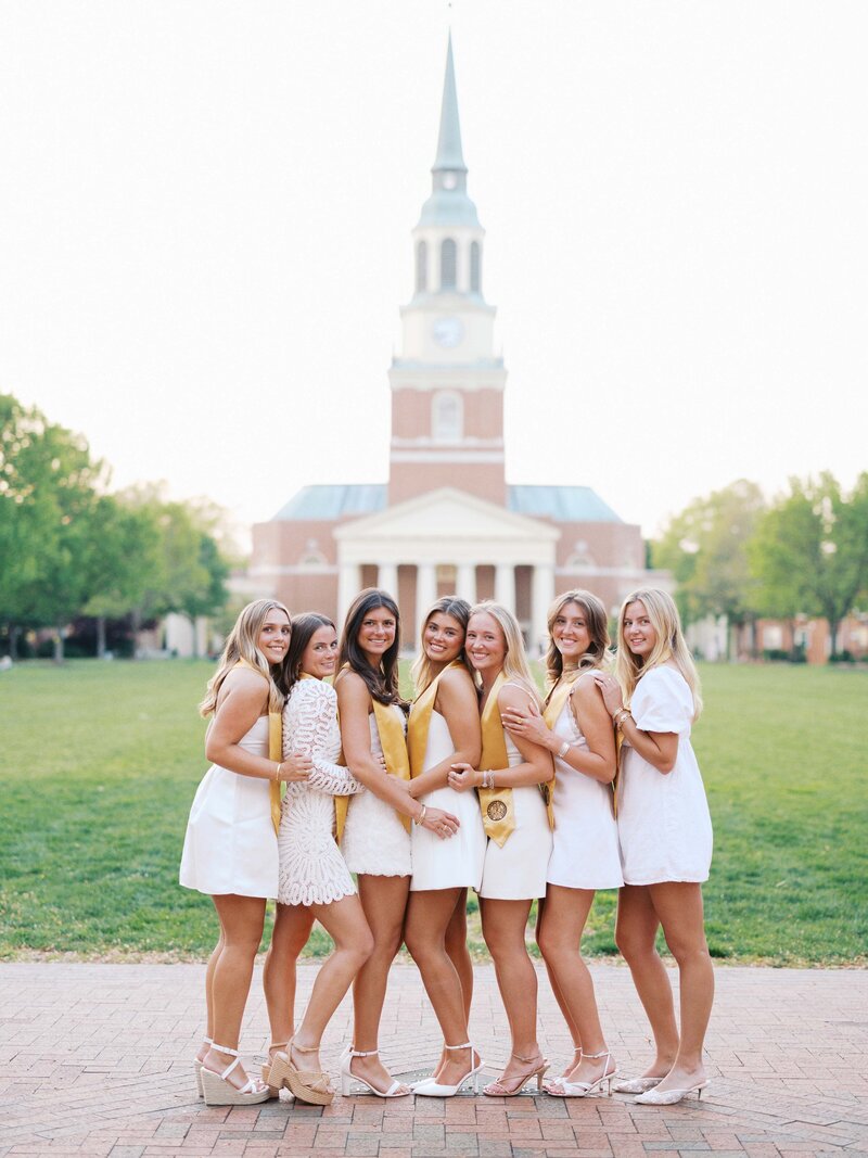 group graduation senior photos at wake forest university