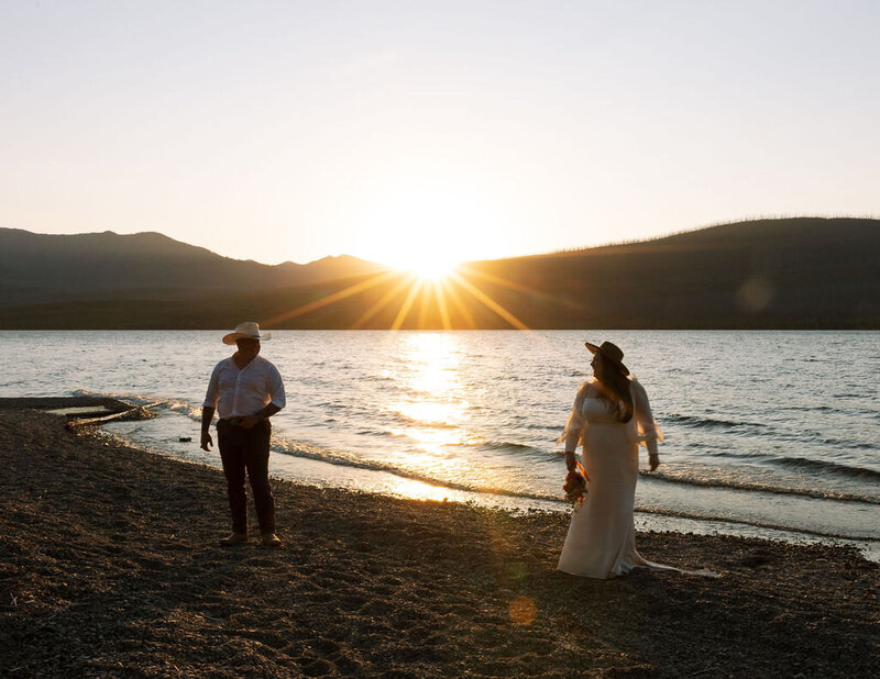 Experience the intimacy of lakeside weddings at Whitefish Lake Lodge. Haley J Photo specializes in capturing those tender moments.