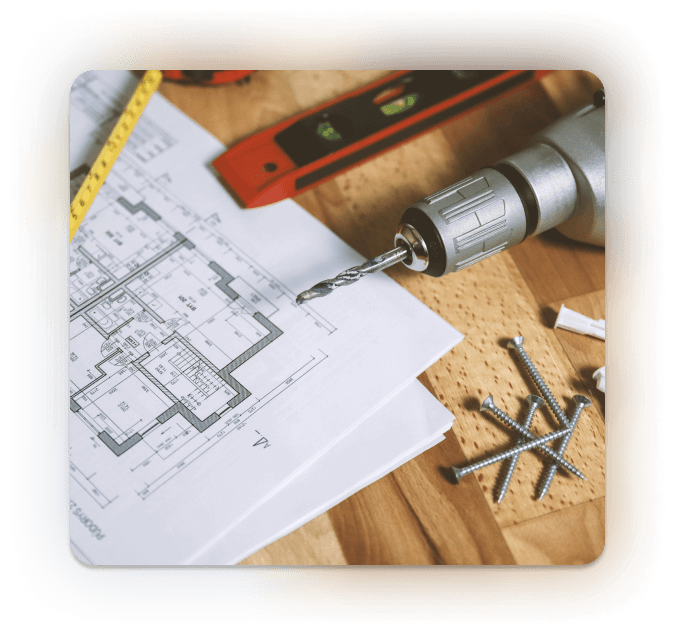 drill plan and measuring tape