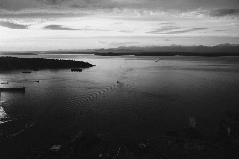 Puget Sound in sunset views with West Seattle water taxi