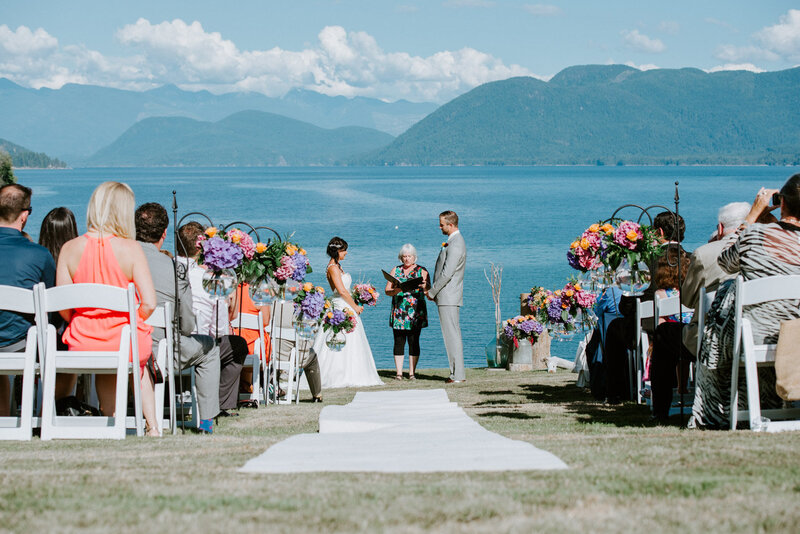 Couple getting married in Powell River BC outdoors - Shawna Rae wedding and elopement photographer