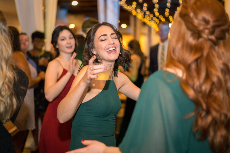 Guests dancing at wedding reception at The Granary at Valley Pike