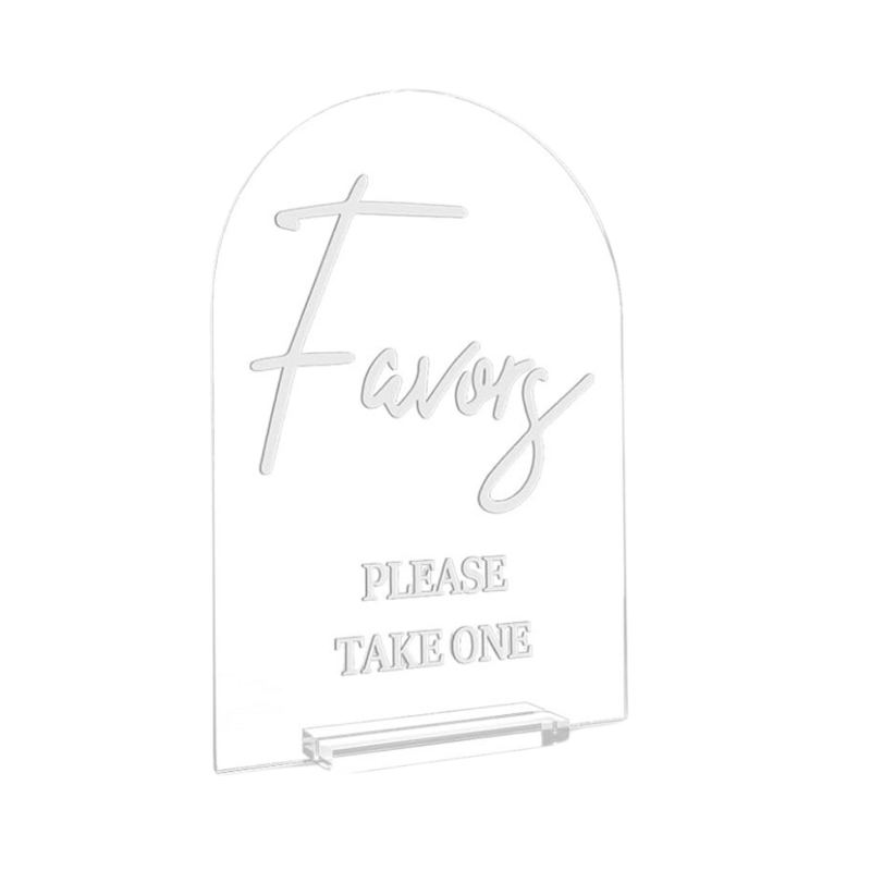 CAROLINE Clear Acrylic Favors Sign