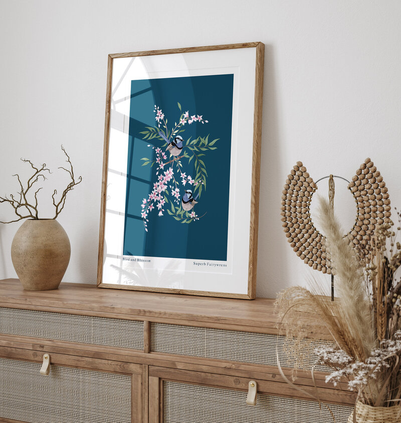 Superb Fairywren Mockup table