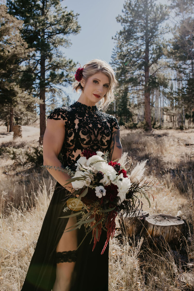 bride with bouquet
