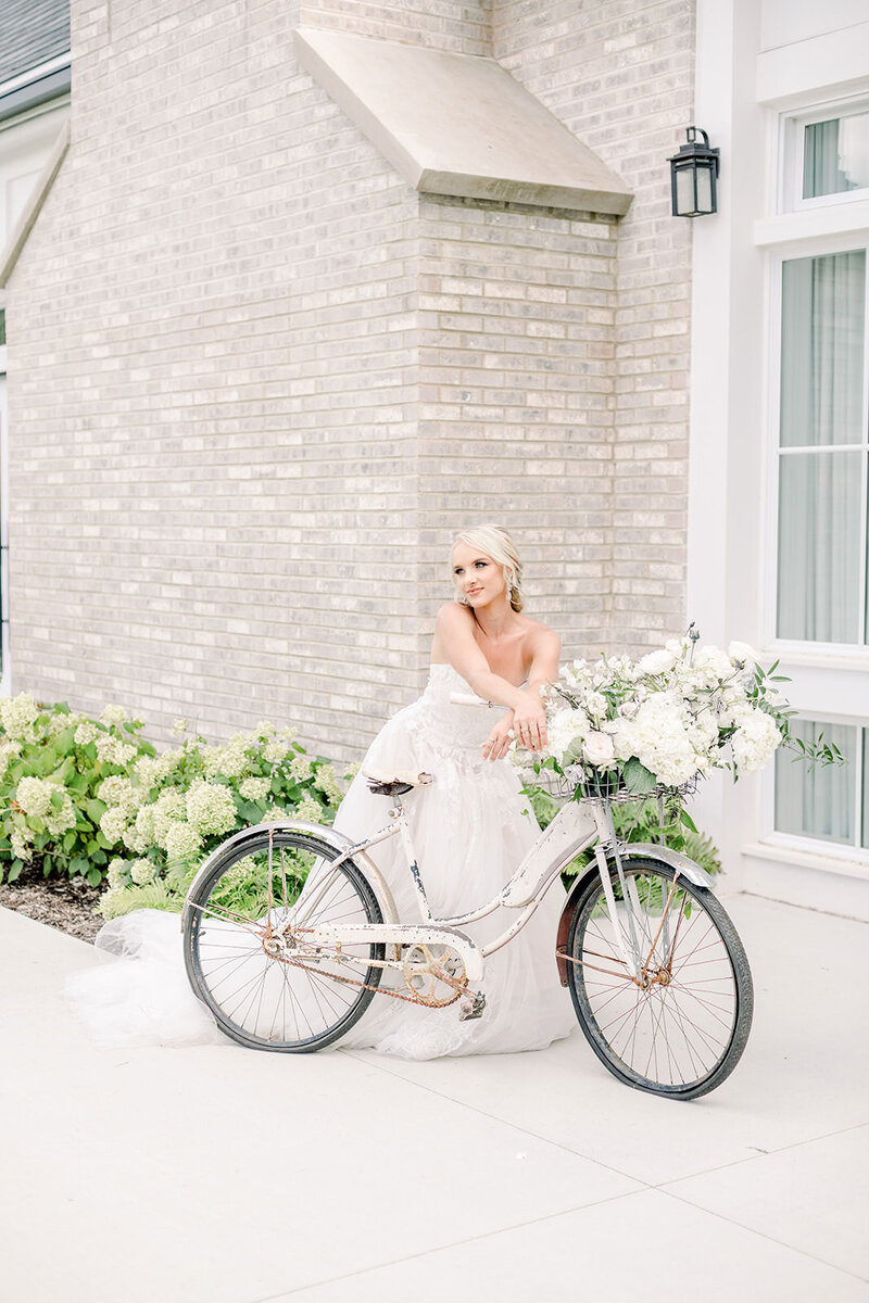 bride sitting on bike