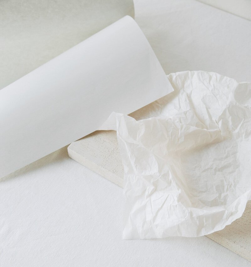 White hand made paper.