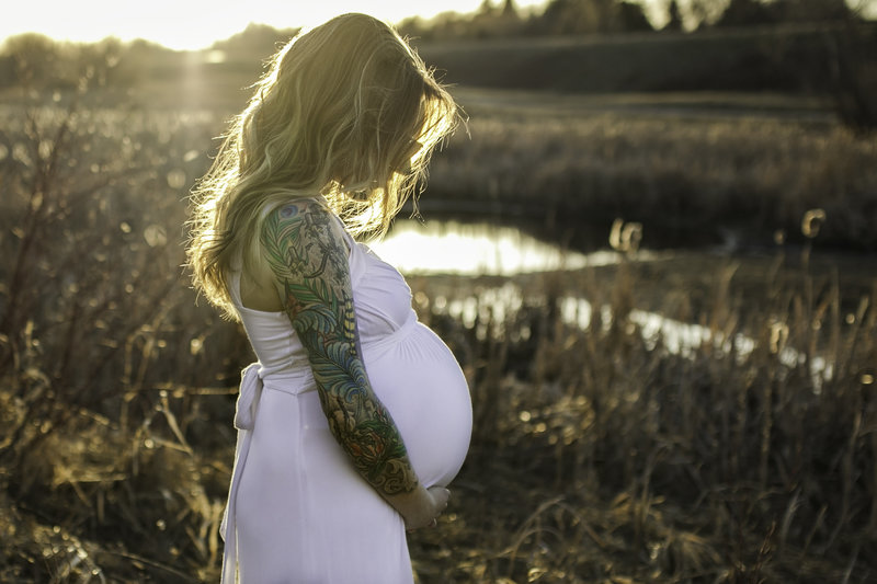 expecting mom during maternity photo session