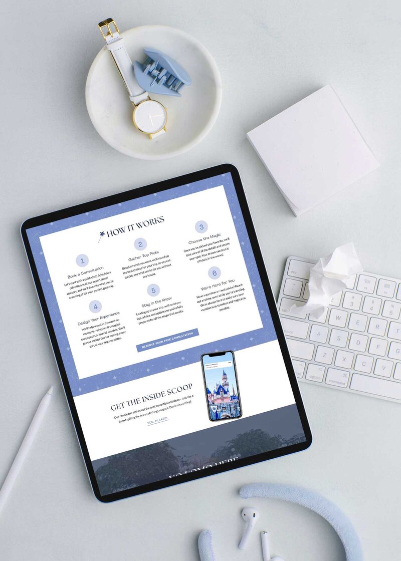 Embark on a journey of inspiration with Sucheta's world-renowned keynote speaker website on the captivating display of an iPad. Crafted with precision by a Showit Web Design specialist, immerse yourself in the transformative power of travel through seamless navigation and captivating visuals.