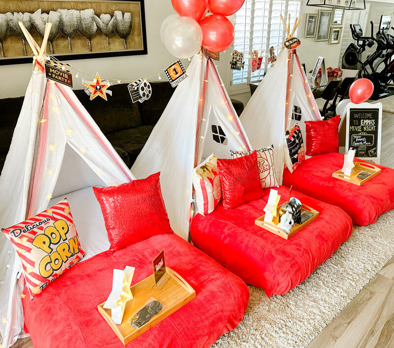 AZ Party Squad teepee parties - movie night theme